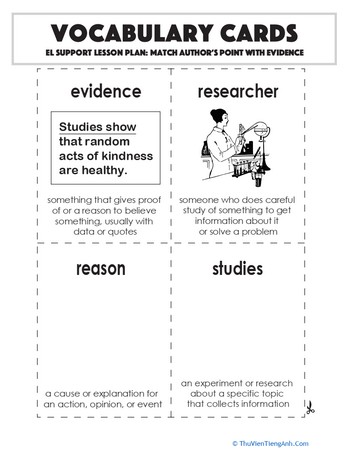 Vocabulary Cards: Match Author’s Point with Evidence