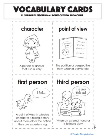Vocabulary Cards: Point of View Pronouns