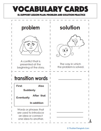 Vocabulary Cards: Problem and Solution Practice