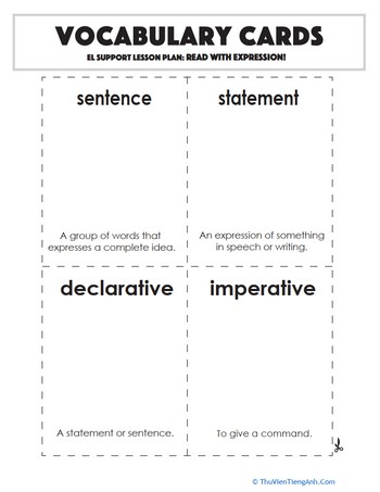 Vocabulary Cards: Read with Expression!