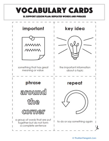 Vocabulary Cards: Repeated Words and Phrases