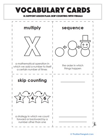 Vocabulary Cards: Skip Counting with Visuals