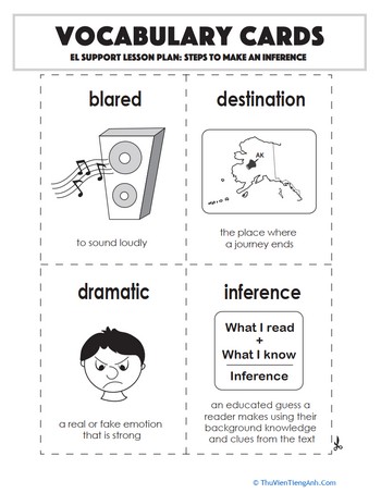 Vocabulary Cards: Steps to Make an Inference
