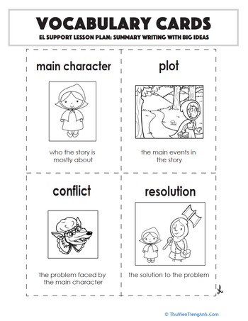 Vocabulary Cards: Summary Writing with Big Ideas