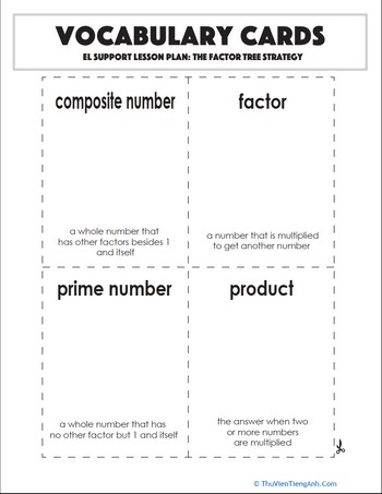 Vocabulary Cards: The Factor Tree Strategy