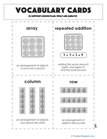 Vocabulary Cards: What Are Arrays?