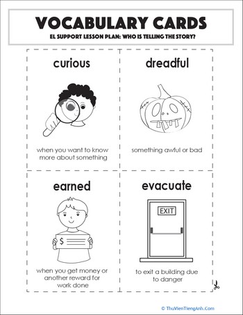 Vocabulary Cards: Who Is Telling the Story?