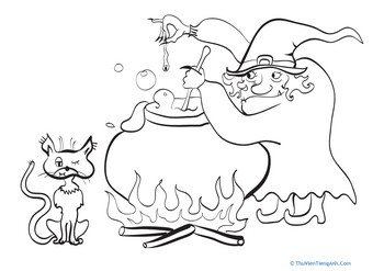 Creepy Witch Coloring Page