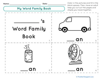 My Word Family Book: “An” Words