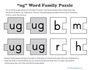 Word Family Puzzle: -UG