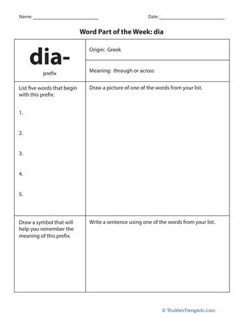 Word Part of the Week: dia