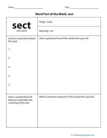 Word Part of the Week: Sect
