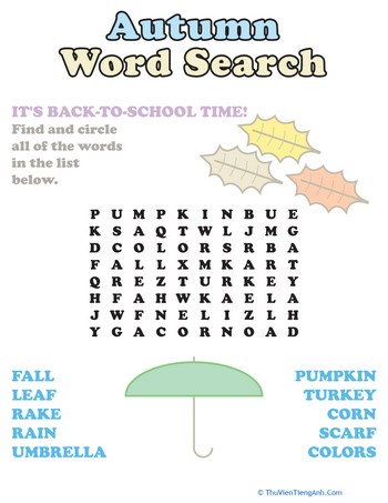 Word Search: Autumn