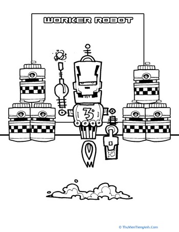 Worker Robot Coloring Page