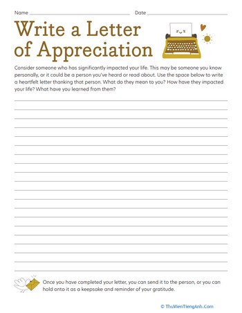 Write a Letter of Appreciation