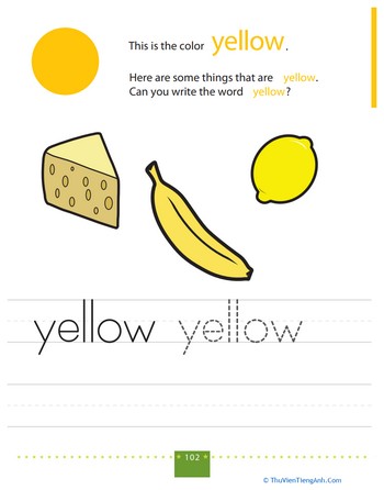 Write & Color: Yellow