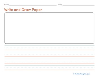 Write and Draw Paper: 11″ x 8.5″