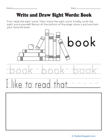 Write and Draw Sight Words Book