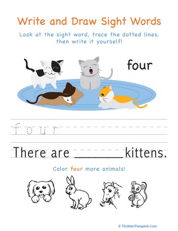 Write and Draw Sight Words: Four