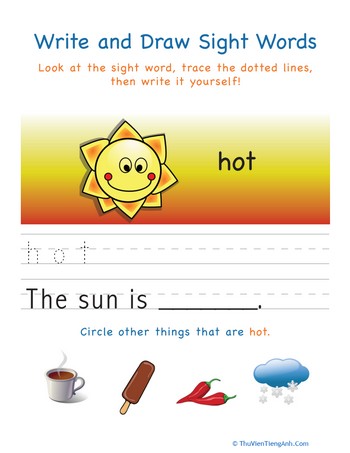 Write and Draw Sight Words: Hot
