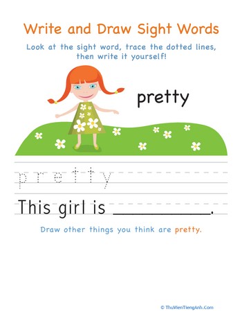 Write and Draw Sight Words: Pretty