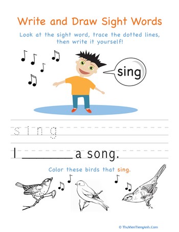 Sight Words: Sing