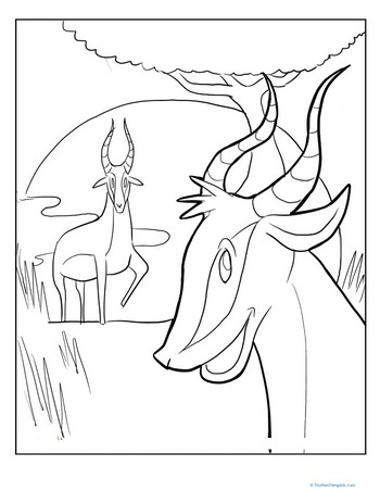 Gazelle Coloring Page